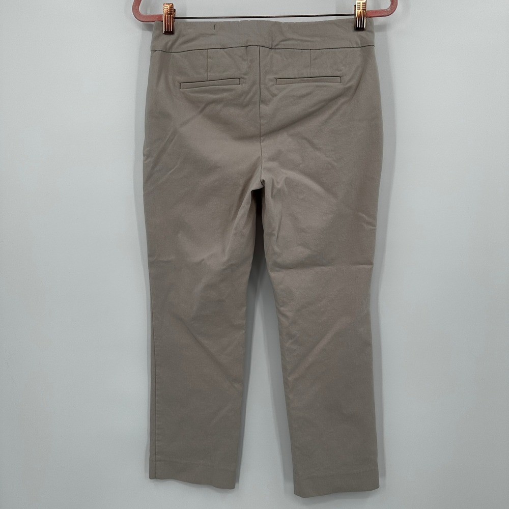 Chicos Brigitte So Slimming Pull On Pants Tan Beige Straight Ankle 4 Office - Picture 5 of 9